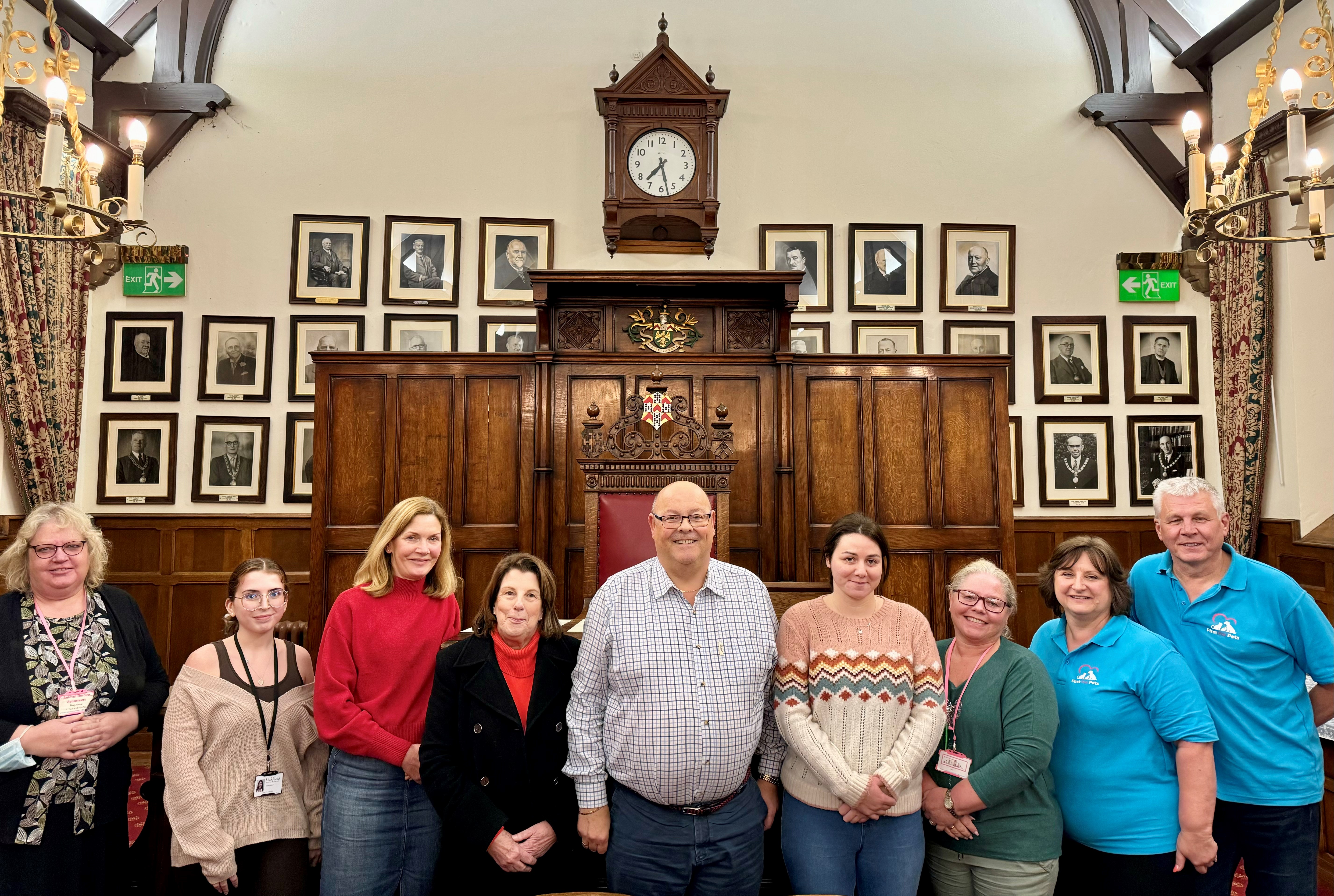 A picture of volunteers from animal welfare groups with Councillor Richard Cox, Lichfield District Council's Cabinet Member for Community Engagement.