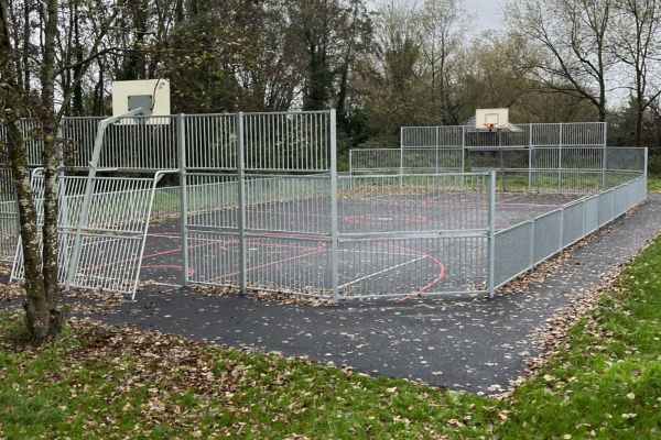 A picture of the improved Multi-Use Games Area (MUGA) in Alrewas which has been funded through the Community Infrastructure Levy.