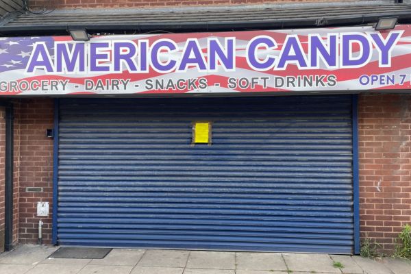 A picture of American Candy in Water Street, Burntwood which has been closed.