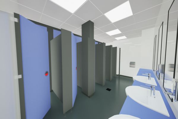A picture of how the refurbished changing area at Burntwood Leisure Centre will look.