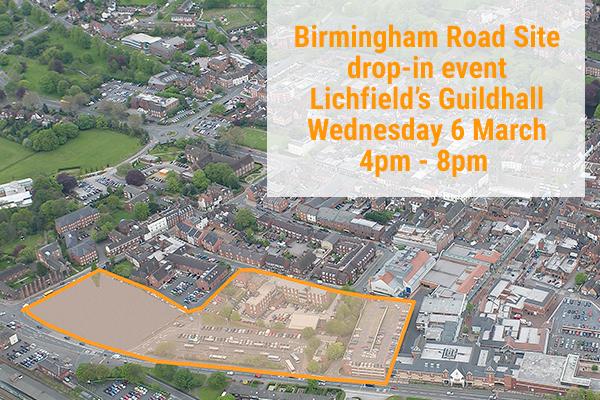 aerial view of Lichfield city centre