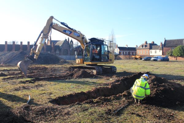 Investigating the ground conditions at the BRS site.