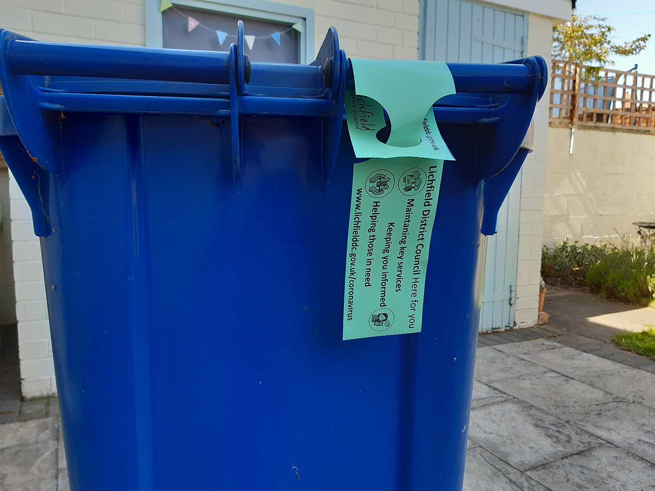Green bin tags are being placed on waste bins across the district when bins are emptied.