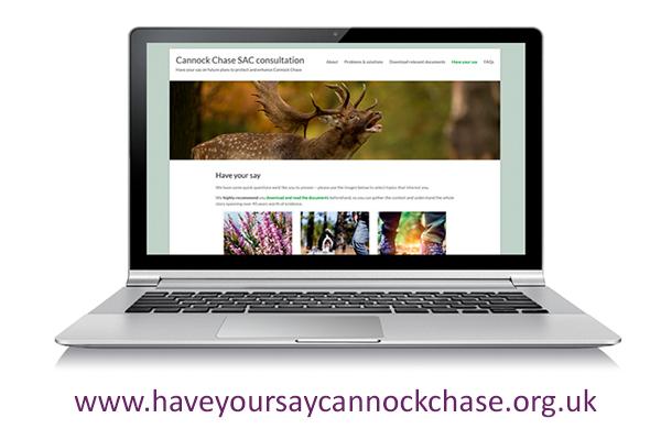 laptop with Cannock Chase consulation website displayed