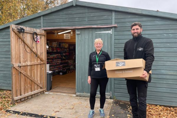 A picture of Cawarden staff making a donation to Lichfield Food Bank.