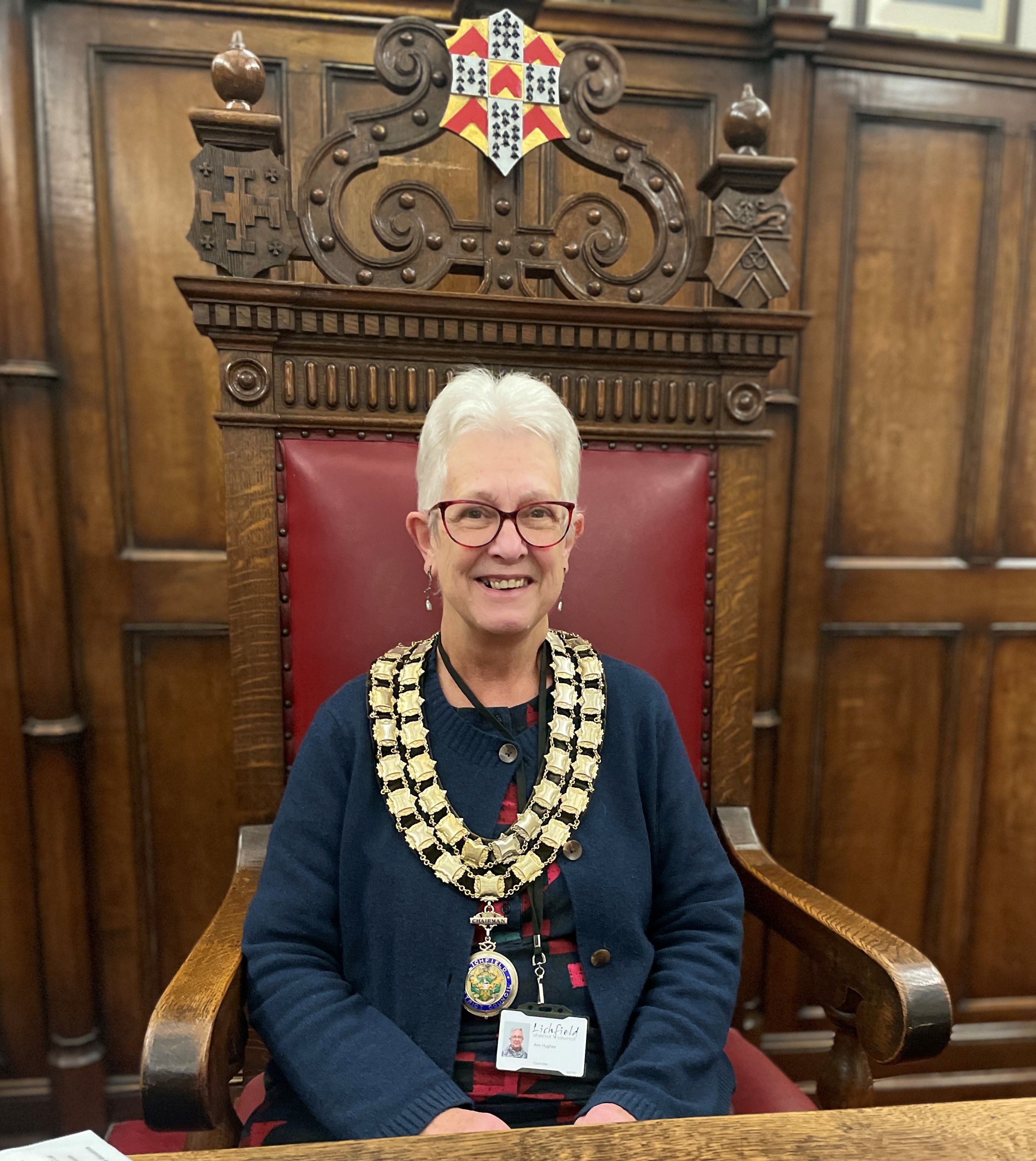 A picture of the new Chair of Lichfield District Council Councillor Ann Hughes.
