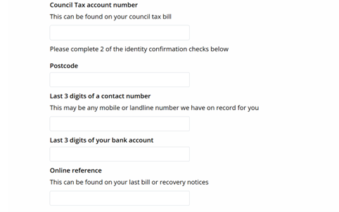 Council tax account number