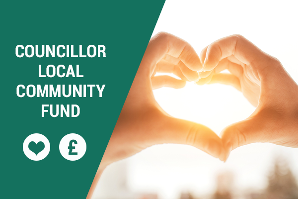 hands shaped like a heart with wording: Councillor Local Community Fund