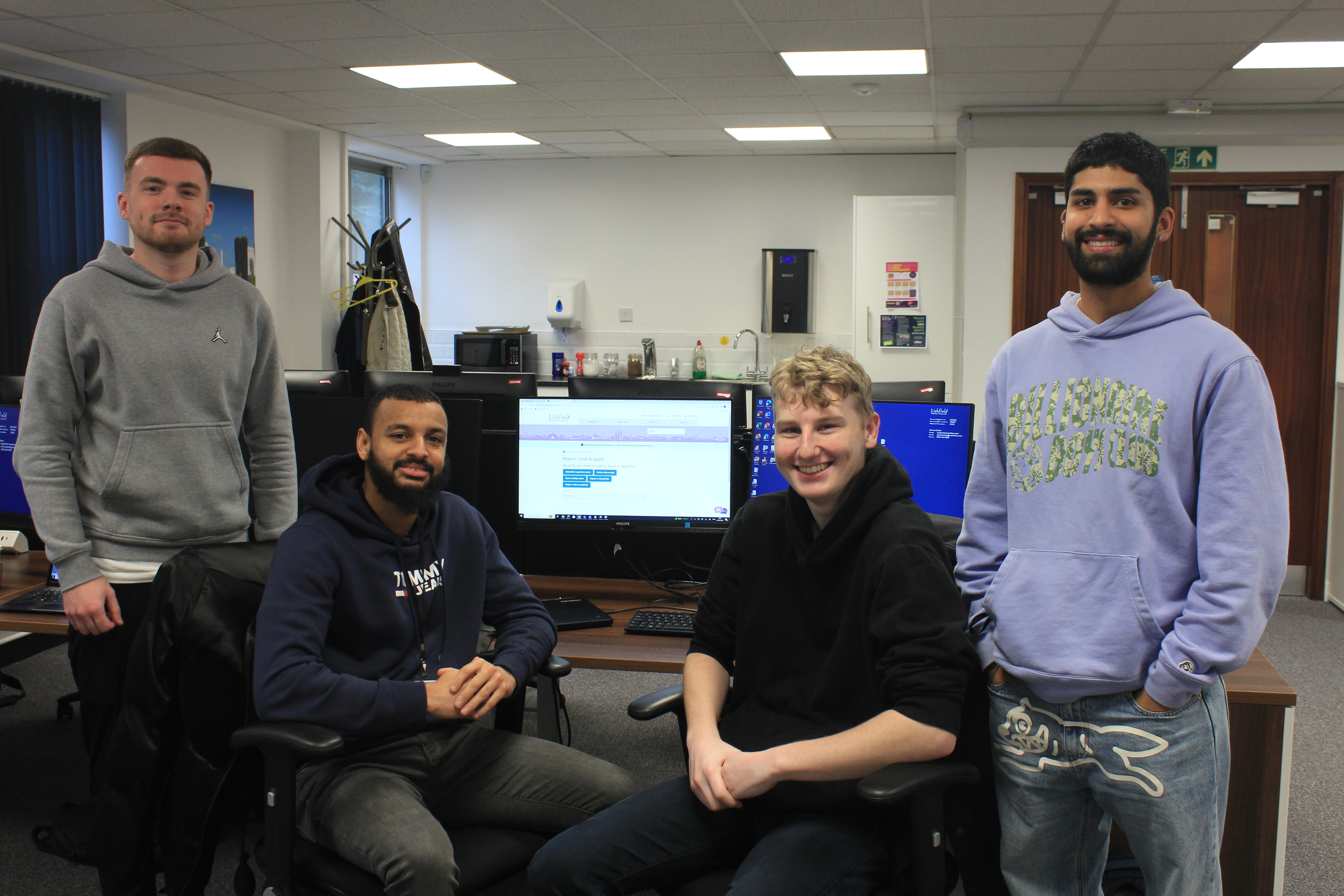 Digital apprentices (from left) Callum Boards, Nathan Lewis, Joe Garfield and Aidan Dhadda.