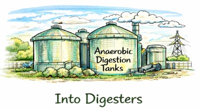 Food waste is put in digesters