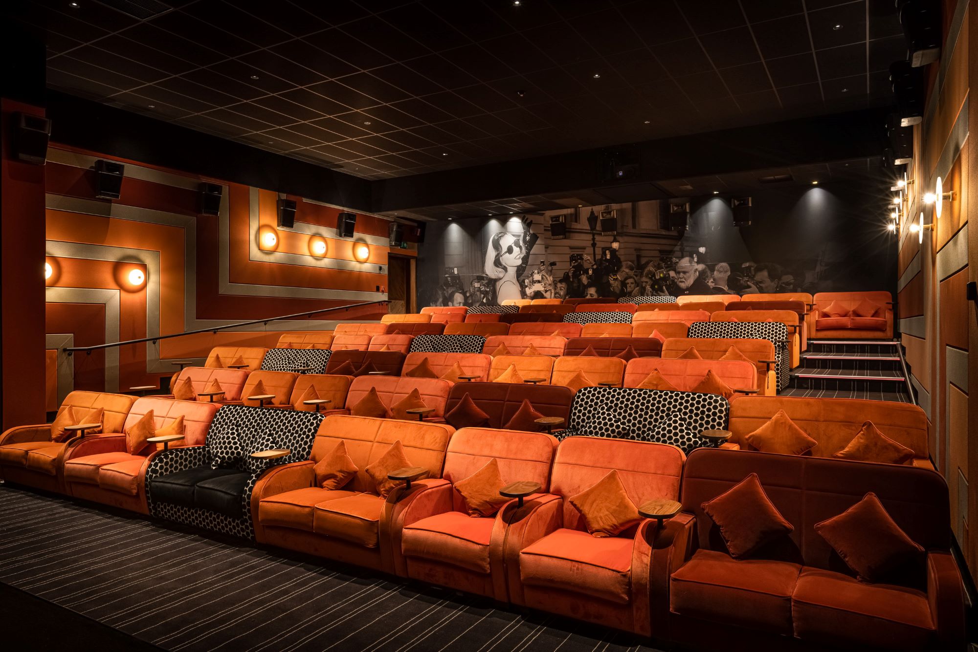 A photo of the interior of an existing Everyman cinema in Egham, Surrey.