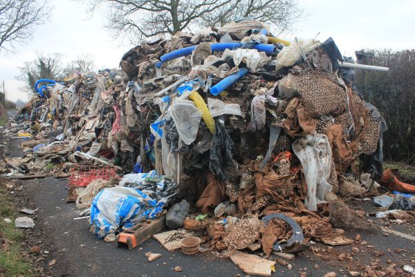 A picture of the fly-tipped waste in Lichfield’s Watery Lane in January.
