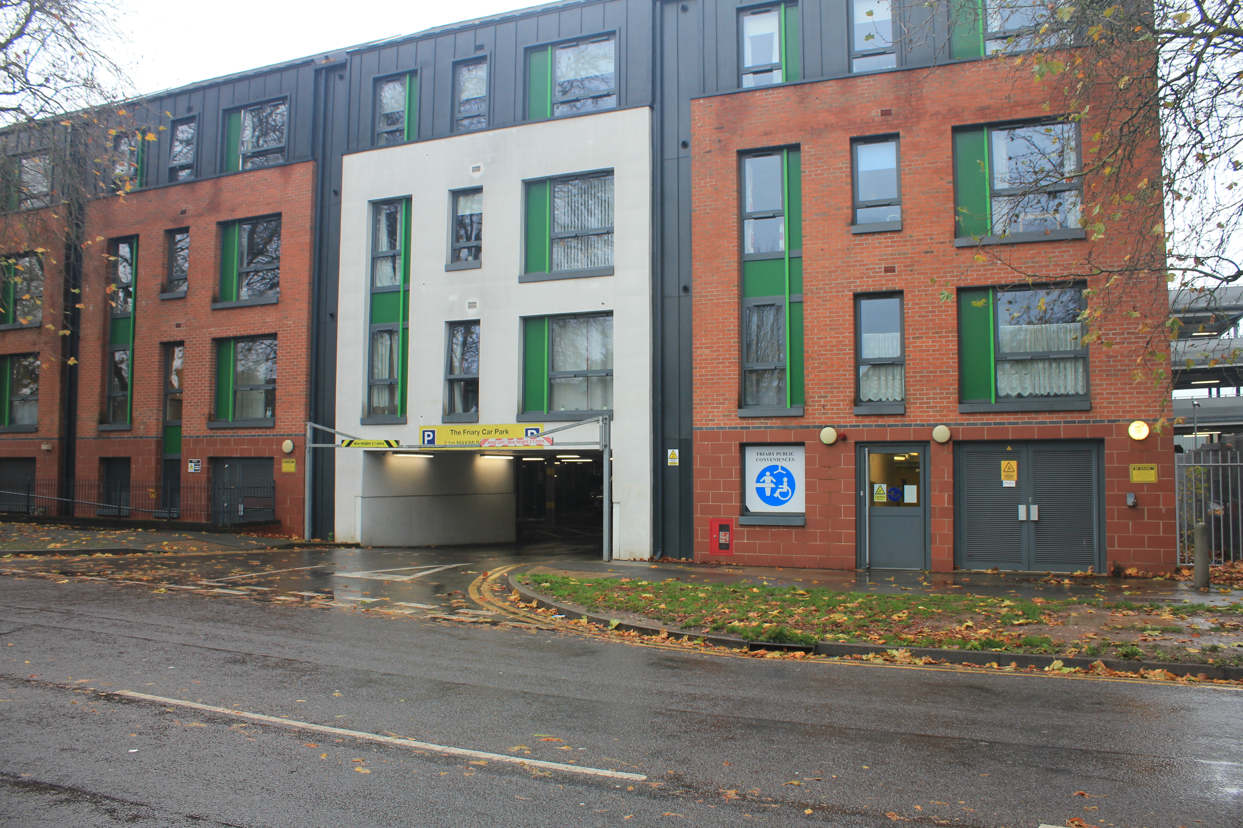 A picture of the multi storey car park on The Friary.