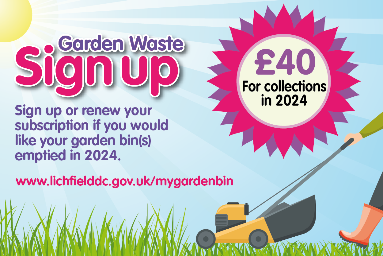This image is a poster to promote the opening of subscription for the collection of garden waste.