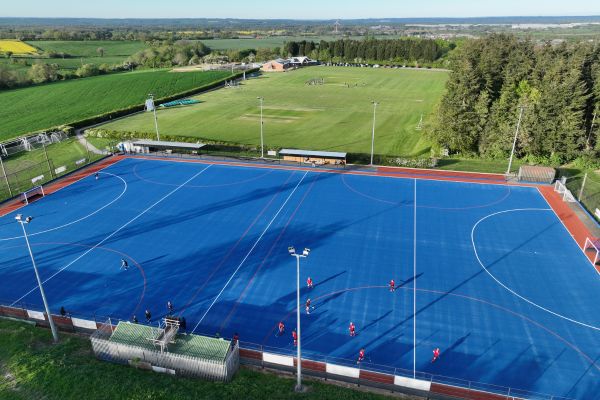 A photo of the relaid hockey pitch at Lichfield Sports Club