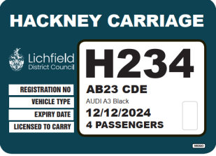 Hackney Carriage external driver badge