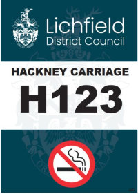Side window sticker for Hackney Carriage