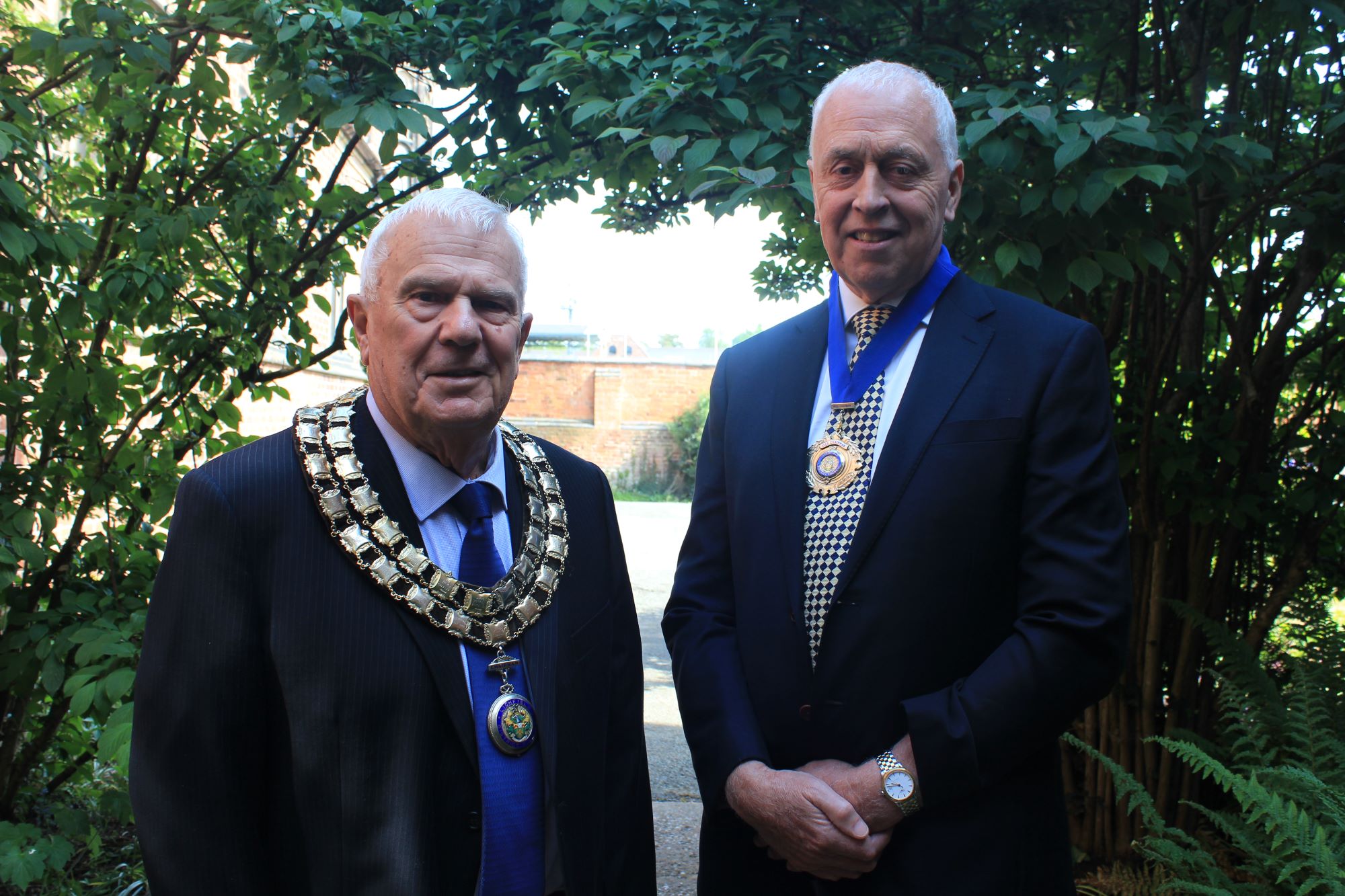 A picture of the Chair of Lichfield District Council for 2025/6, Councillor Keith Vernon (left) and Vice Chair Cllr Thomas Marshall.