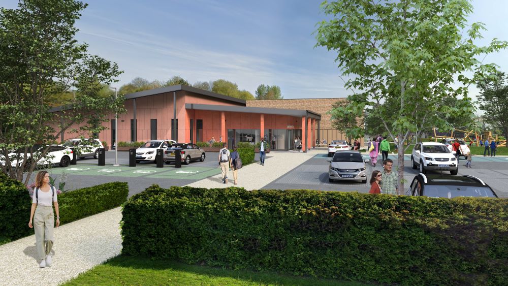 An artist's impression shows how the new leisure centre will look.