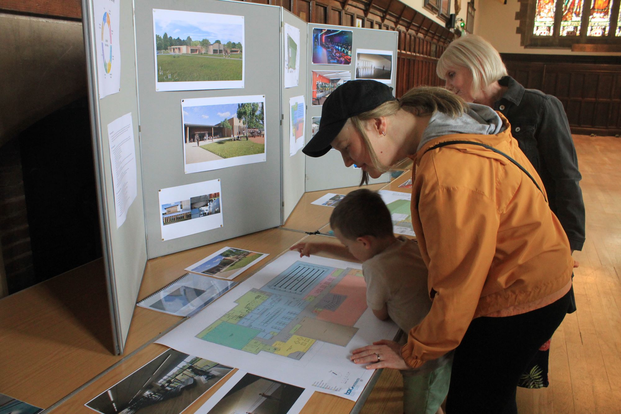 Viewing designs for Lichfield district’s new leisure centre at the Guildhall drop-in.