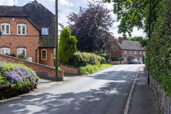 A picture of a village street in Lichfield District.