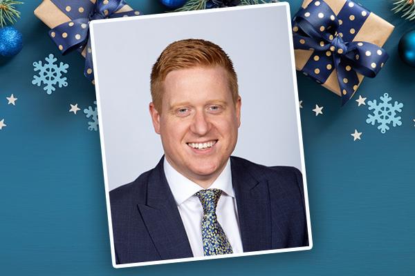 cllr Doug Pullen on festive background