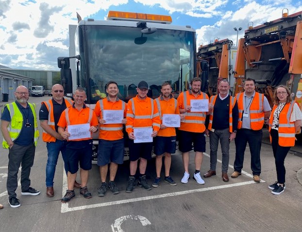 Joint Waste Service Staff receive their HGV Class C driving licences.