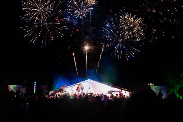 The rousing firework finale to Lichfield Proms in Beacon Park.
