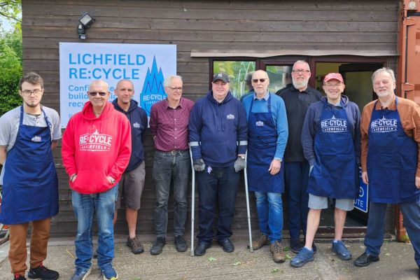A picture of volunteers at Lichfield Re:Cycle which has received a grant from the Councillor Community Fund.
