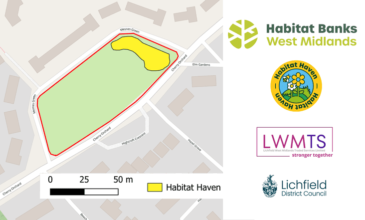 Static map of Mesnes Green Habitat Haven