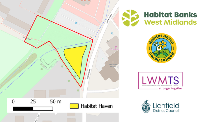 Static map of Netherstowe open space Habitat Haven