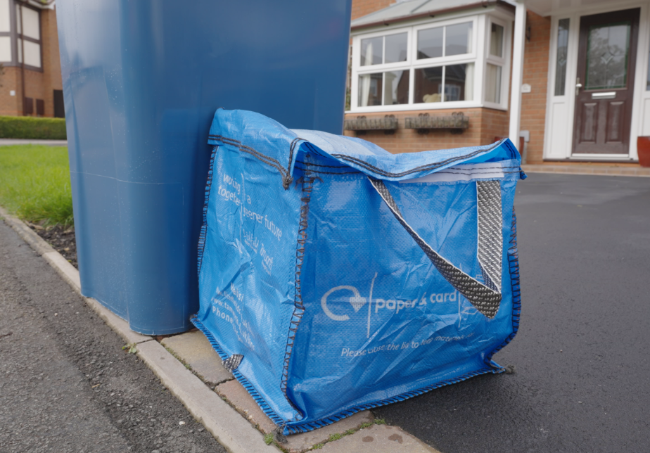 New blue bags are being delivered to properties for paper and card recycling