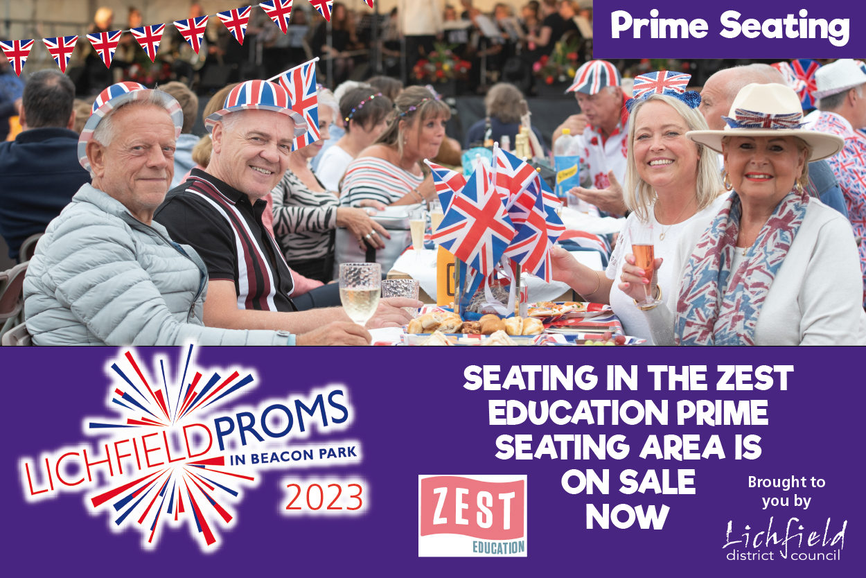 Prime seating is available for Lichfield Proms in Beacon Park.