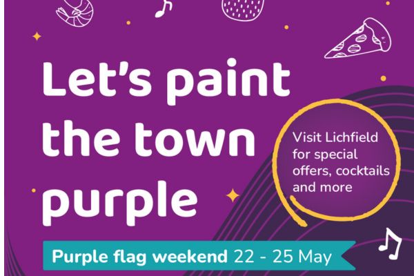 A poster picture to promote Purple Flag Weekend.