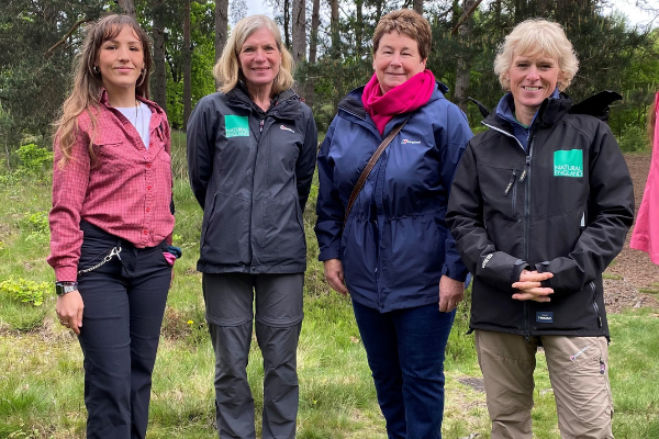 Launching Purple Horizons are (from left) Kristie Charlesworth (LDC), Marian Spain (Natural England), Councillor Angela Lax (LDC, and Emma Johnson (Natural England).