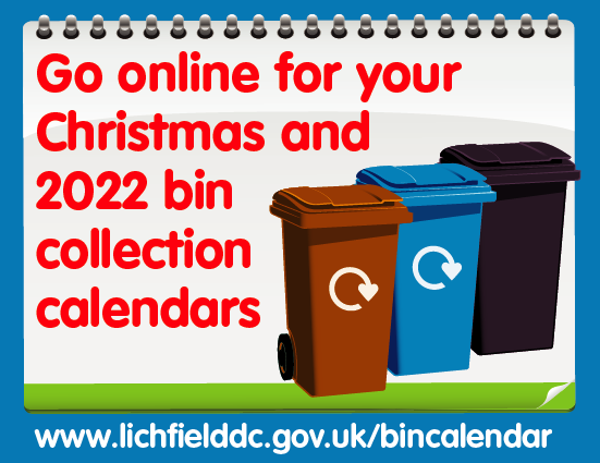 Go online for your Christmas and 2022 bin collection calendars