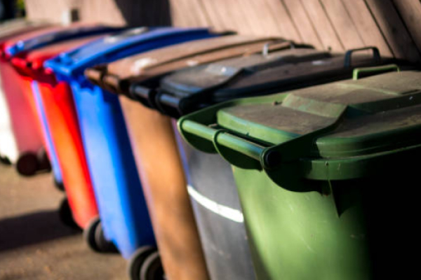 Recycling bins and waste