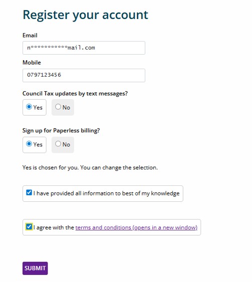 Register your account