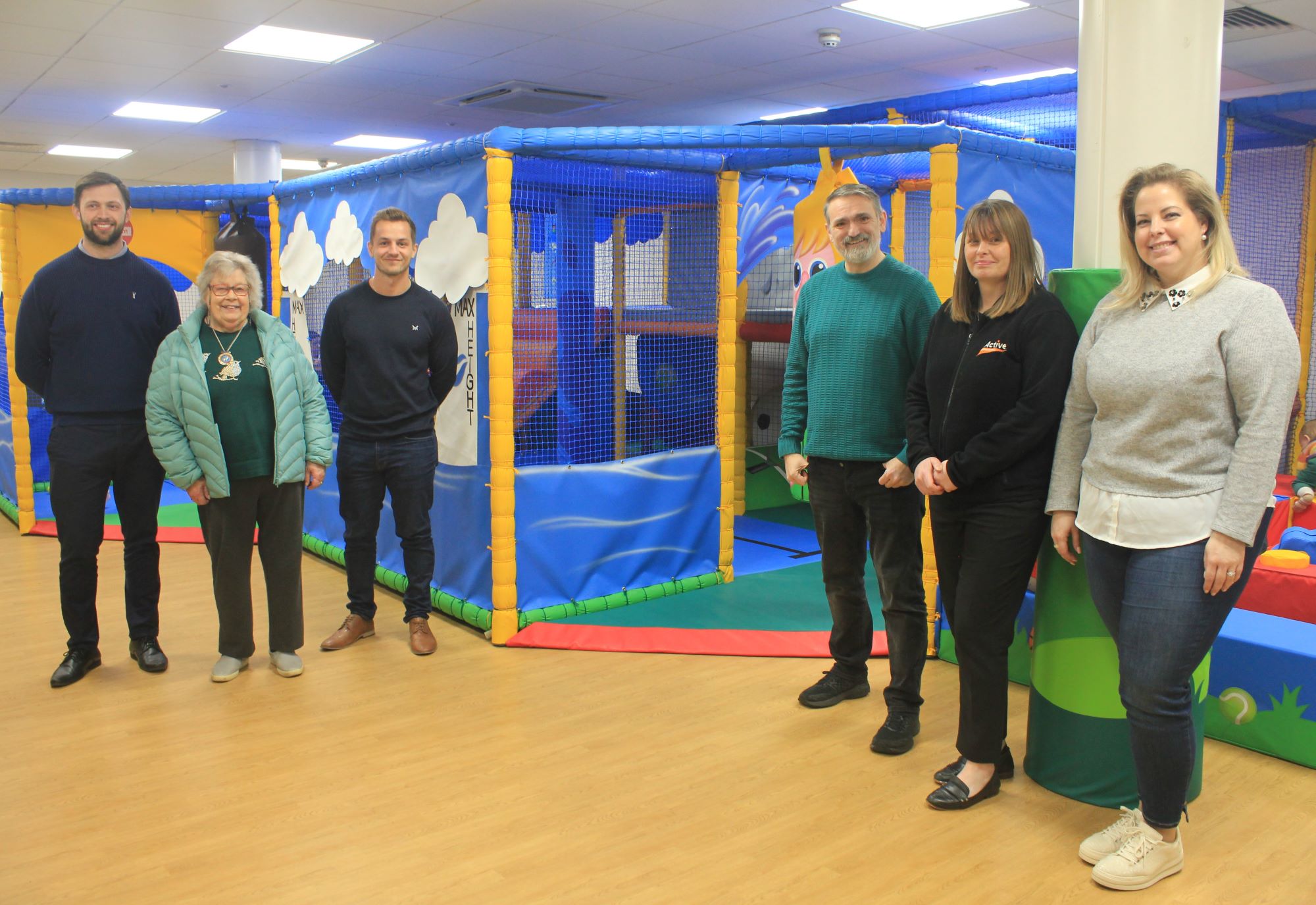 Photo of the opening of the new soft play at Burntwood Leisure Centre.