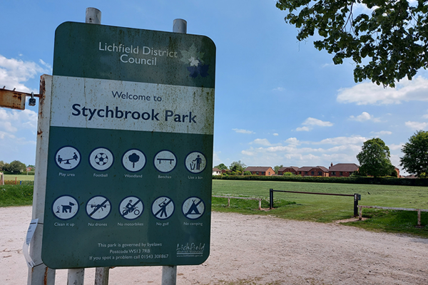 Stychbrook Park sign