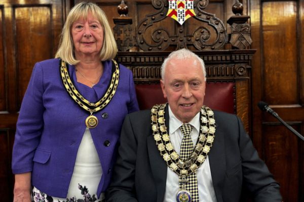 A picture of the Chair of Lichfield District Council Councillor Thomas Marshall and his Consort Jane Farrow.