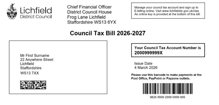 Top section council tax bill