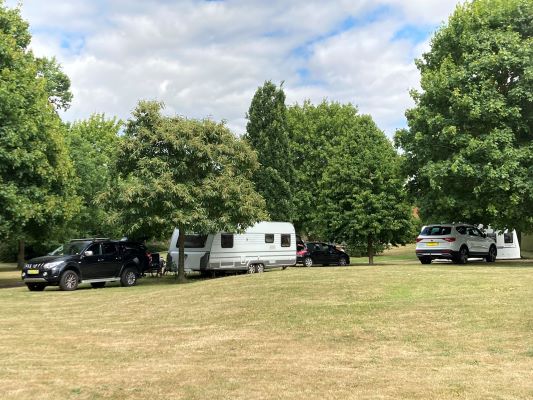 Travellers parked up on open space off Roman Way in Lichfield.