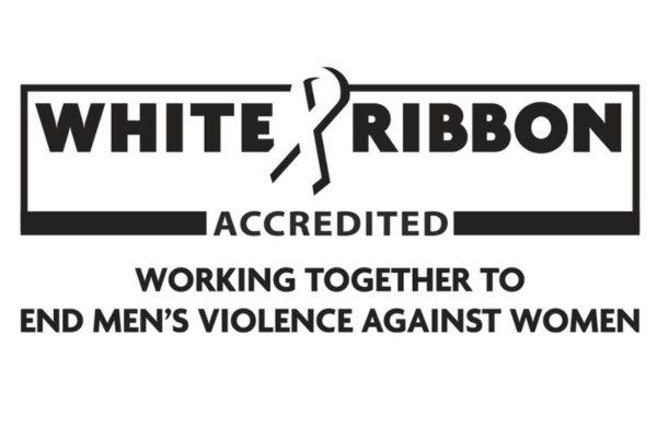 A picture of the White Ribbon logo.