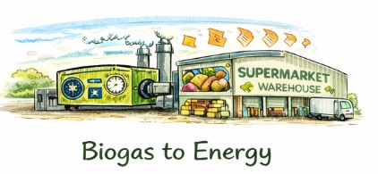 Food waste is turned into biogas