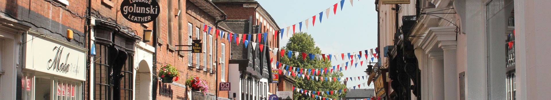 Bunting in Lichfield city