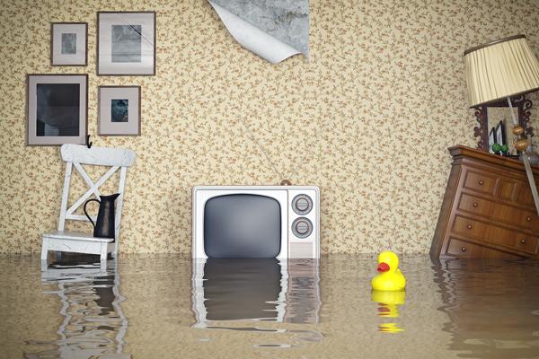 inside of flooded home