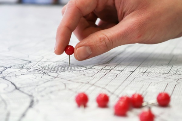 A photo of a map